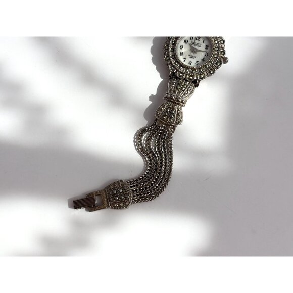 Art Deco Mayfair Silver T Stretch Ladies Vintage Wristwatch - 25mm - WORKS! - Picture 5 of 11